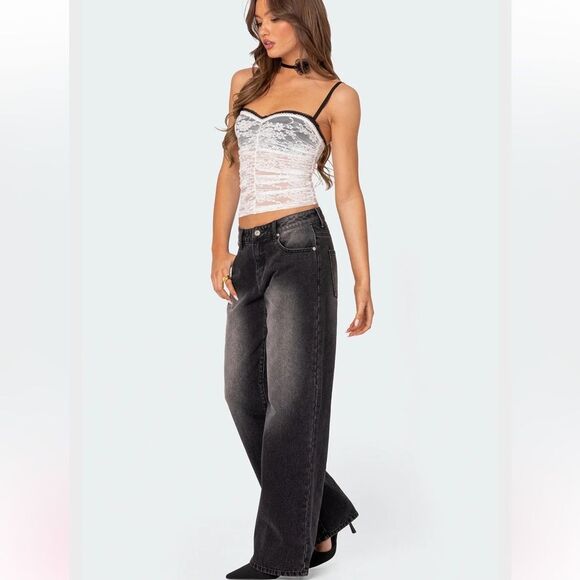 Edikted Magda Low Rise Acid Wash Jeans Size Medium 
NWT - Picture 1 of 8